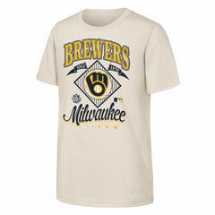Milwaukee Brewers Outerstuff Youth Triple Hit T-Shirt - Natural T-shirts