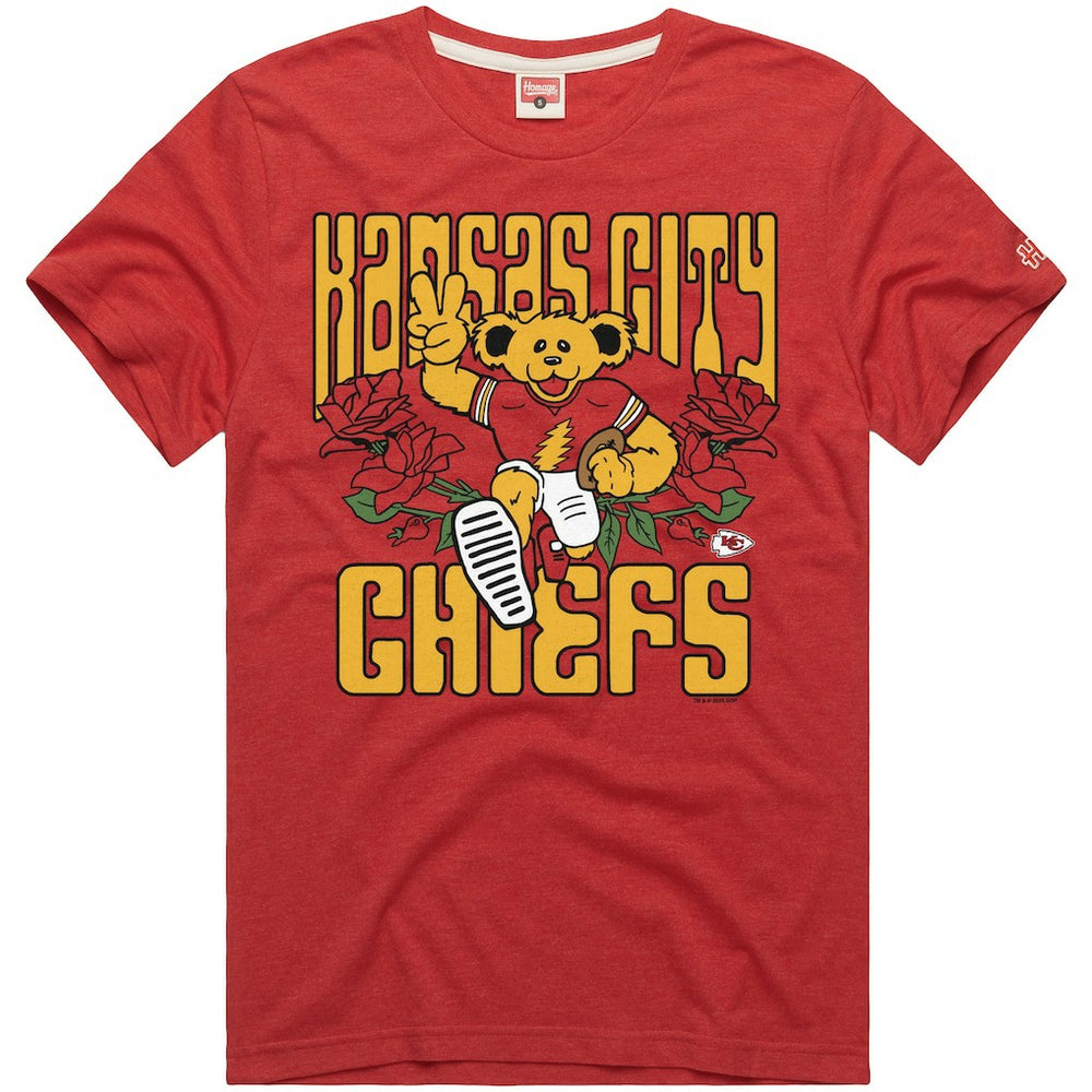 Kansas City Chiefs Homage NFL x Grateful Dead Tri-Blend T-Shirt - Red T-shirts