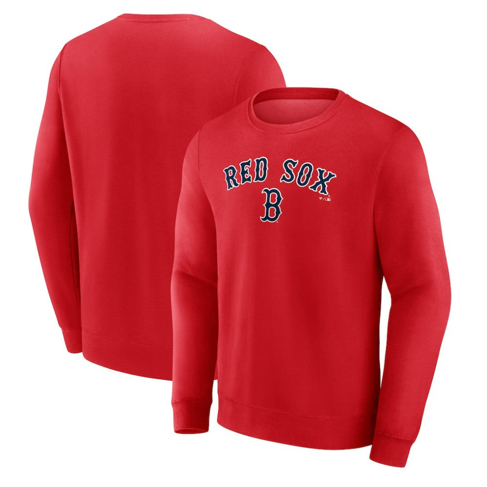 Boston Red Sox Team Lockup Sweatshirt - Red Sweatshirts