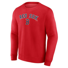 Boston Red Sox Team Lockup Sweatshirt - Red Sweatshirts