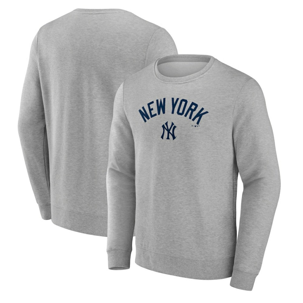 New York Yankees Team Lockup Sweatshirt - Gray Sweatshirts