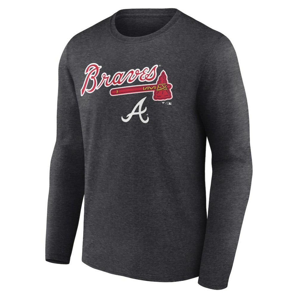 Atlanta Braves Team Lockup Long Sleeve T-Shirt - Charcoal T-shirts