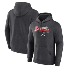 Atlanta Braves Team Lockup Hoodie - Charcoal Hoodies