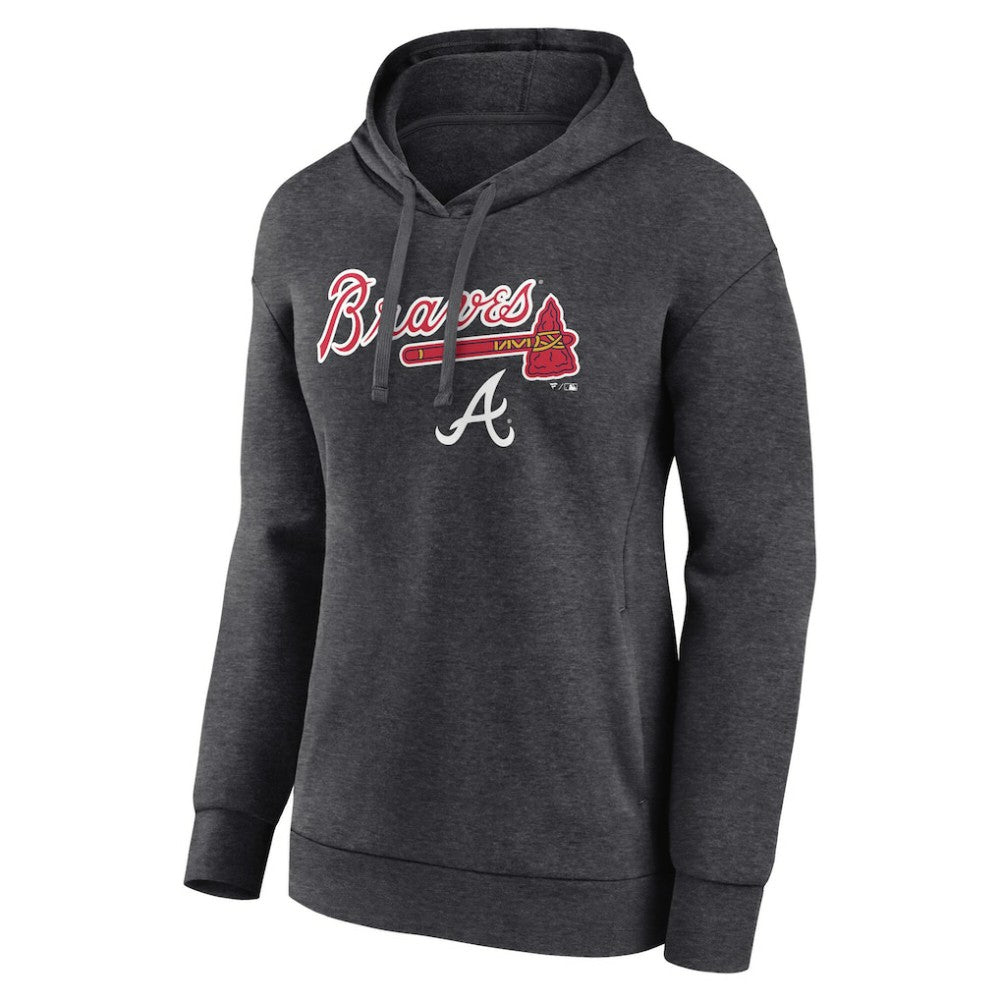 Atlanta Braves Women's Team Lockup Hoodie - Charcoal Hoodies