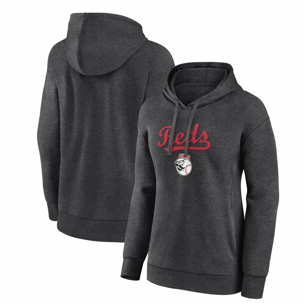 Cincinnati Reds Women's Team Lockup Hoodie - Charcoal Hoodies