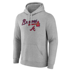 Atlanta Braves Team Lockup Hoodie - Gray Hoodies