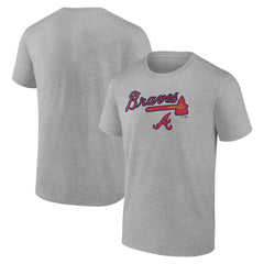 Atlanta Braves Team Lockup T-Shirt - Heather Gray T-shirts