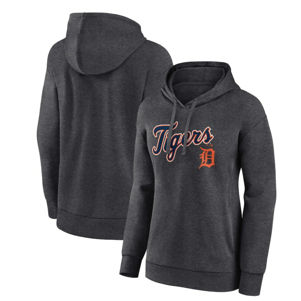 Detroit Tigers Women's Team Lockup Hoodie - Charcoal Hoodies
