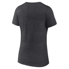 Detroit Tigers Women's Team Lockup V-Neck T-Shirt - Charcoal T-shirts