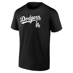 Los Angeles Dodgers Team Lockup T-Shirt - Black T-shirts