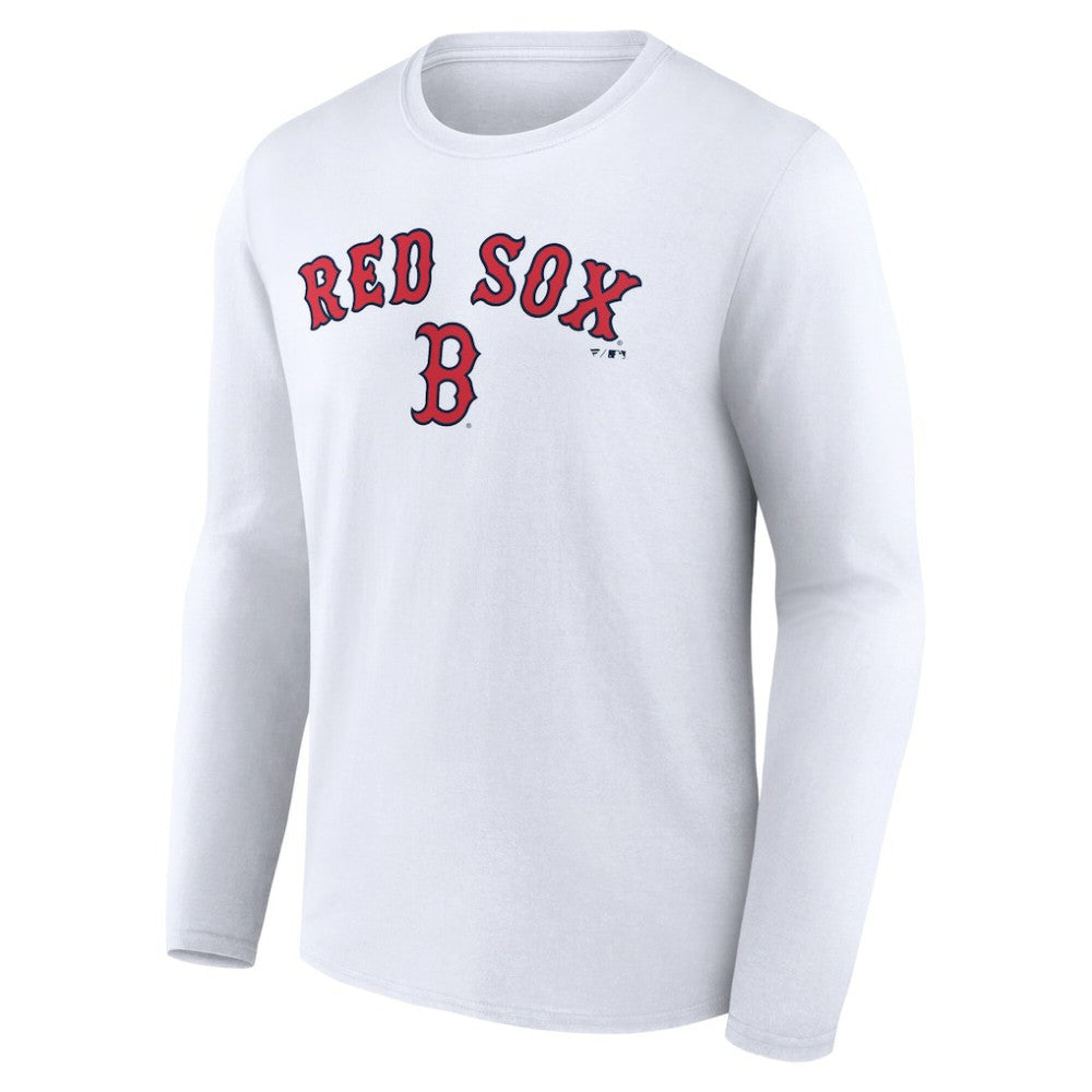 Boston Red Sox Team Lockup Long Sleeve T-Shirt - White T-shirts