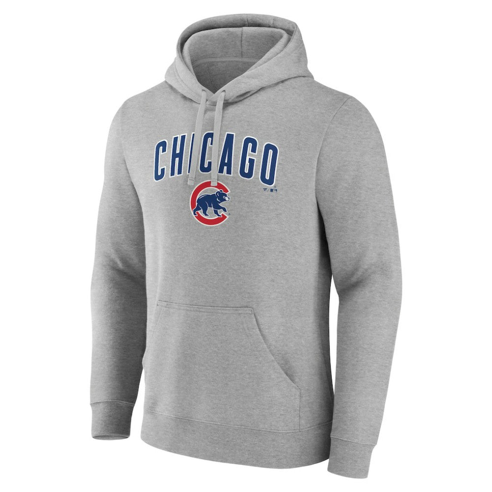 Chicago Cubs Team Lockup Hoodie - Gray Hoodies