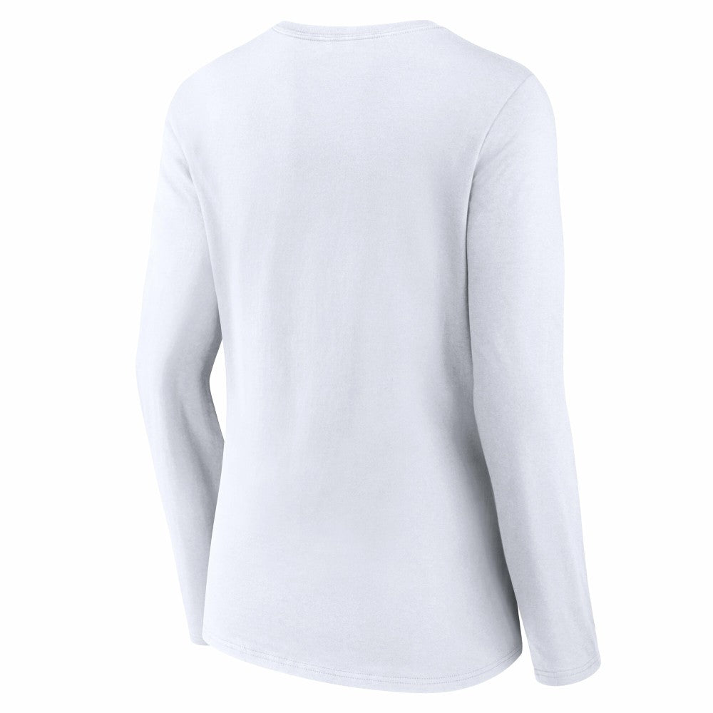 Cincinnati Reds Women's Team Lockup Long Sleeve V-Neck T-Shirt - White T-shirts