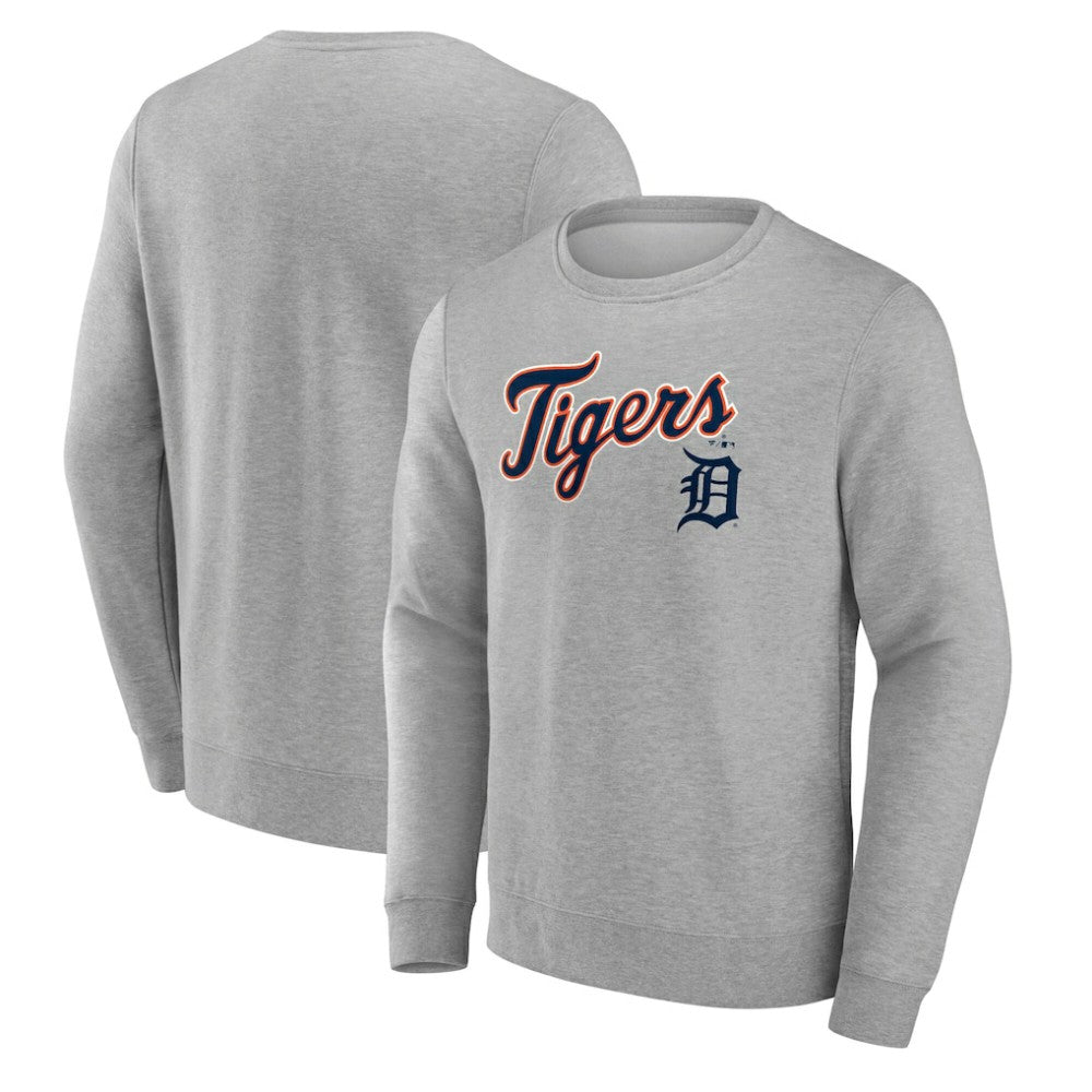 Detroit Tigers Team Lockup Sweatshirt - Gray Sweatshirts