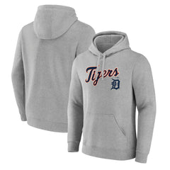 Detroit Tigers Team Lockup Hoodie - Gray Hoodies