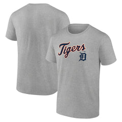 Detroit Tigers Team Lockup T-Shirt - Heather Gray T-shirts