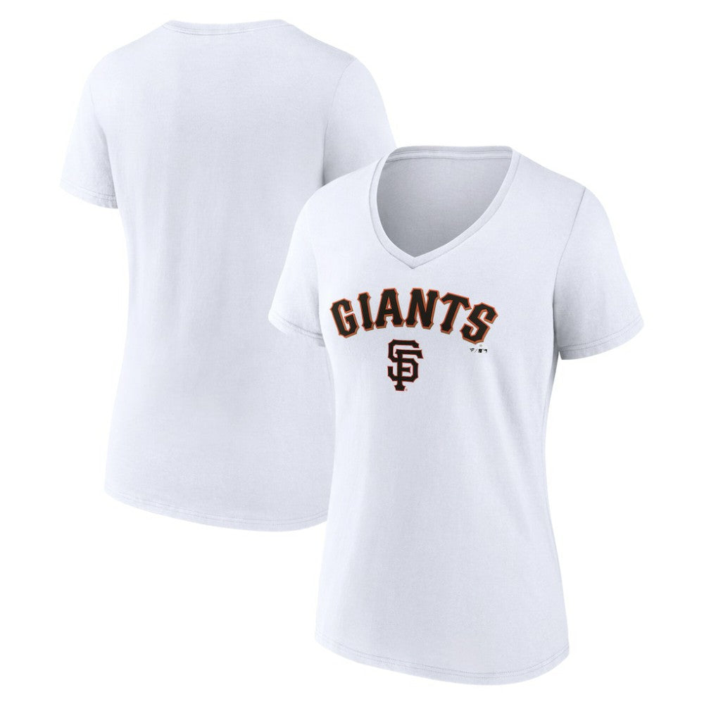 San Francisco Giants Women's Team Lockup V-Neck T-Shirt - White T-shirts