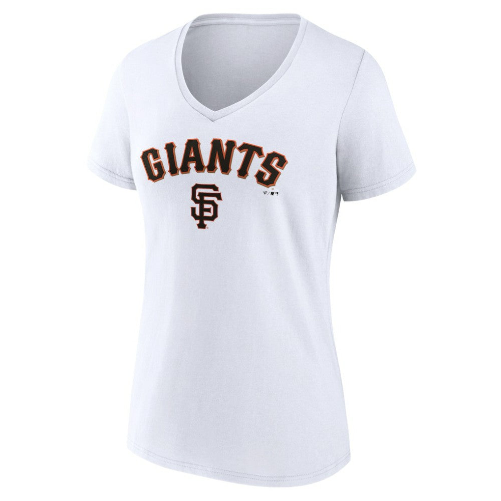San Francisco Giants Women's Team Lockup V-Neck T-Shirt - White T-shirts
