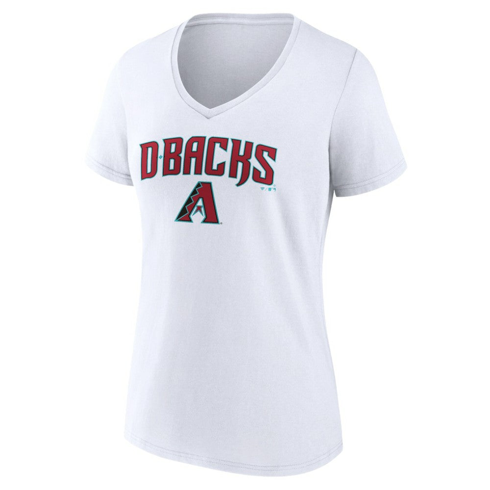 Arizona Diamondbacks Women's Team Lockup V-Neck T-Shirt - White T-shirts
