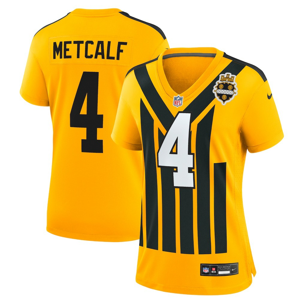 DK Metcalf Pittsburgh Steelers Women's Alternate 1933 Throwback Game Jersey - Gold Jerseys
