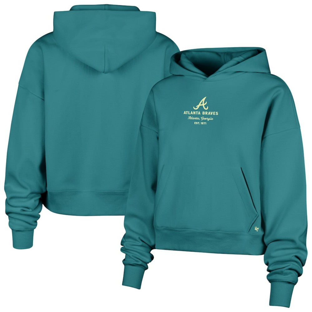 Atlanta Braves '47 Women's Contemporary Basics Anderson Foundation Hoodie - Teal Hoodies