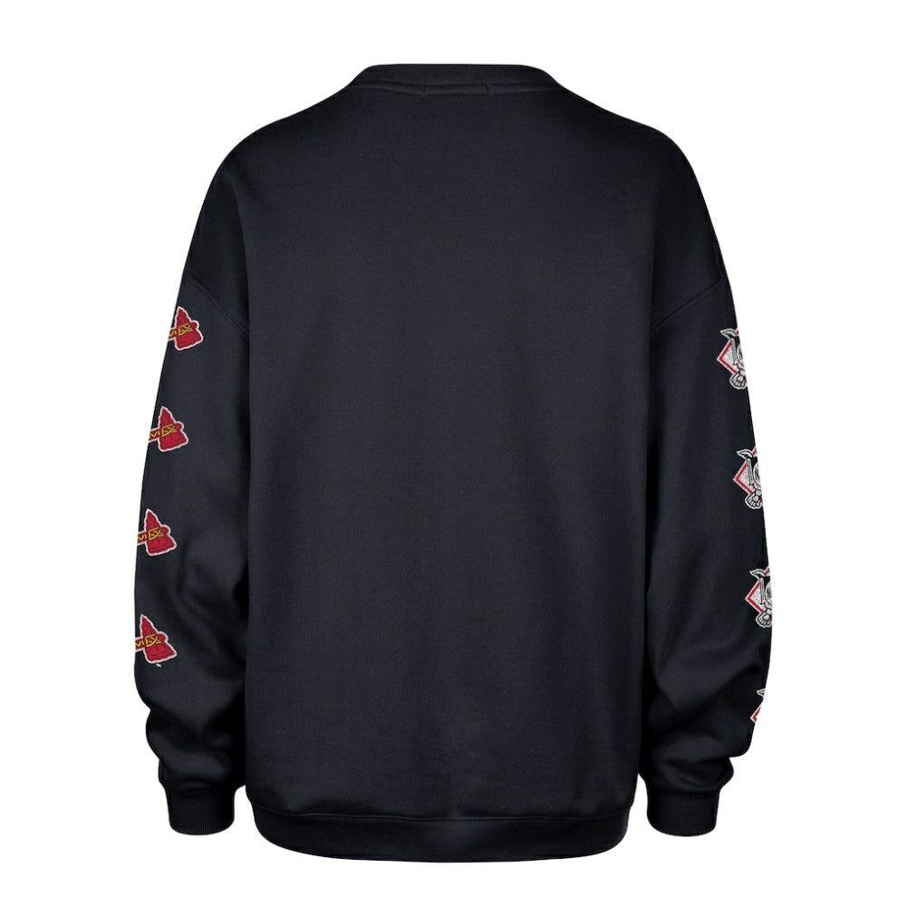Atlanta Braves '47 Women's Trendy Team Go Big Oversized Sweatshirt - Navy Sweatshirts