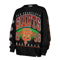 San Francisco Giants '47 Women's Trendy Team Go Big Oversized Sweatshirt - Black Sweatshirts