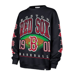 Boston Red Sox '47 Women's Trendy Team Go Big Oversized Sweatshirt - Black Sweatshirts