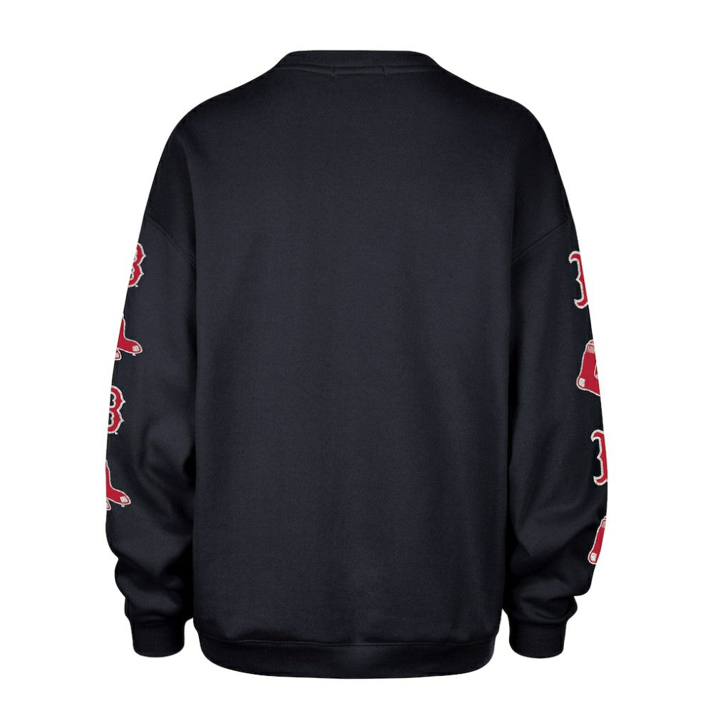 Boston Red Sox '47 Women's Trendy Team Go Big Oversized Sweatshirt - Black Sweatshirts