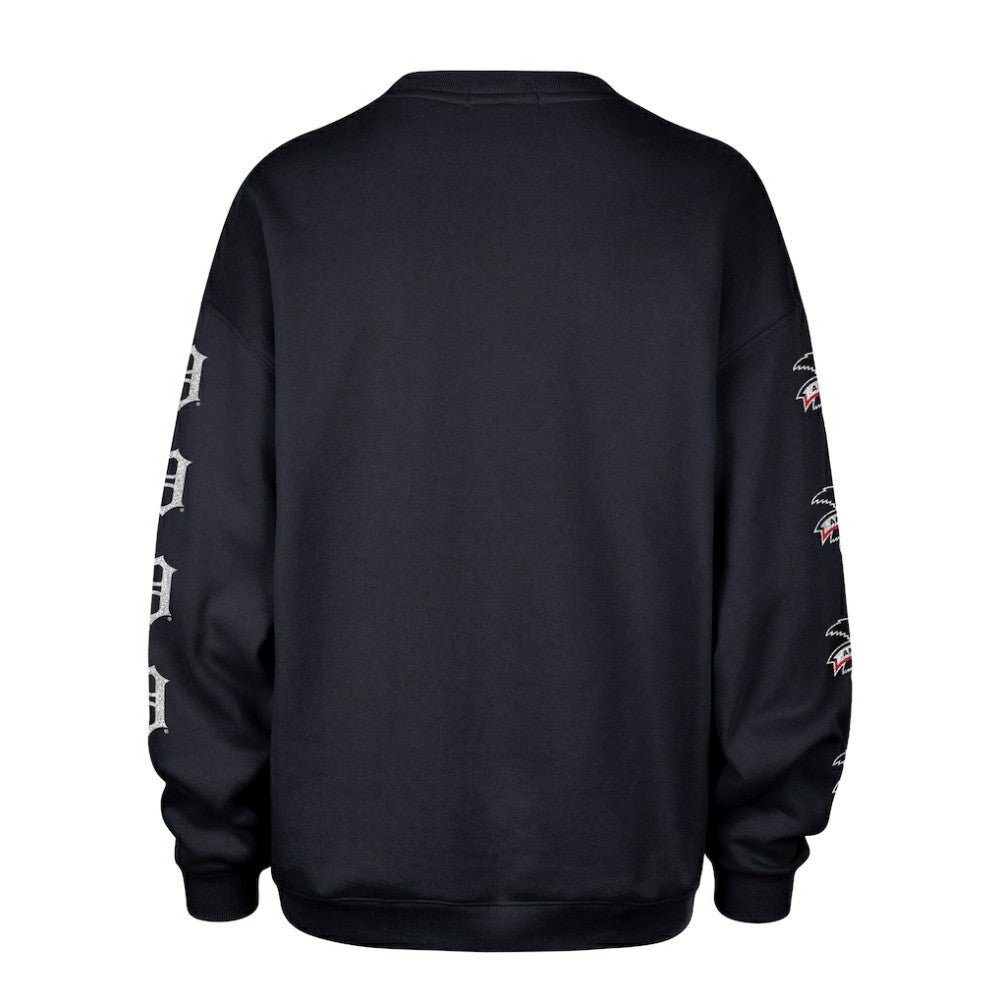 Detroit Tigers '47 Women's Trendy Team Go Big Oversized Sweatshirt - Navy Sweatshirts