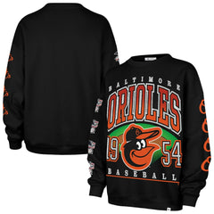 Baltimore Orioles '47 Women's Trendy Team Go Big Oversized Sweatshirt - Black Sweatshirts