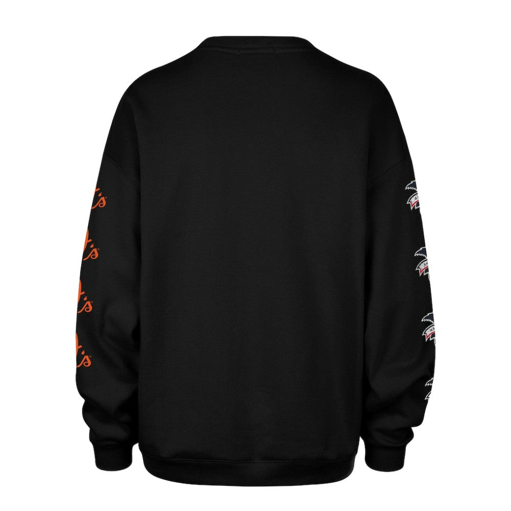 Baltimore Orioles '47 Women's Trendy Team Go Big Oversized Sweatshirt - Black Sweatshirts