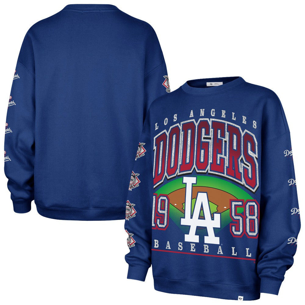 Los Angeles Dodgers '47 Women's Trendy Team Go Big Oversized Sweatshirt - Royal Sweatshirts