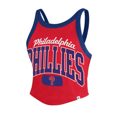 Philadelphia Phillies '47 Women's Trendy Team Rally Sporty Cropped Racerback Tank Top - Red Tanks