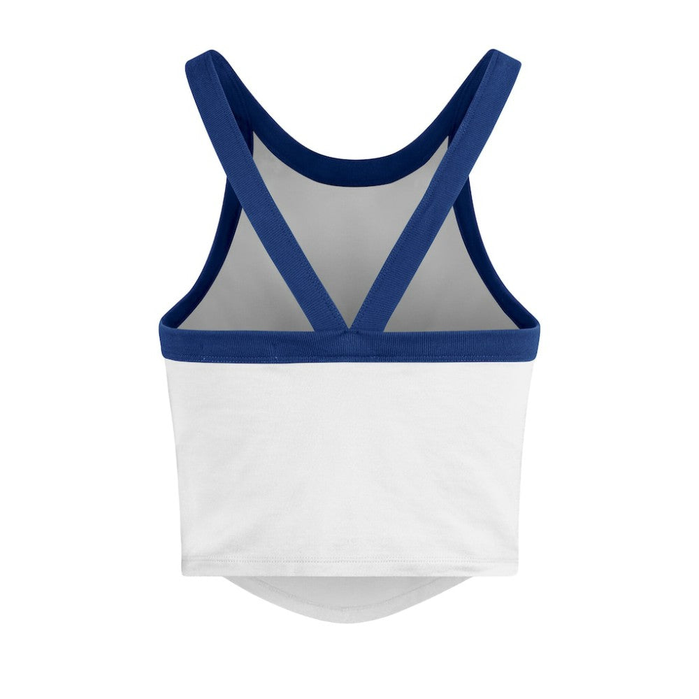 Los Angeles Dodgers '47 Women's Trendy Team Rally Sporty Cropped Racerback Tank Top - White Tanks