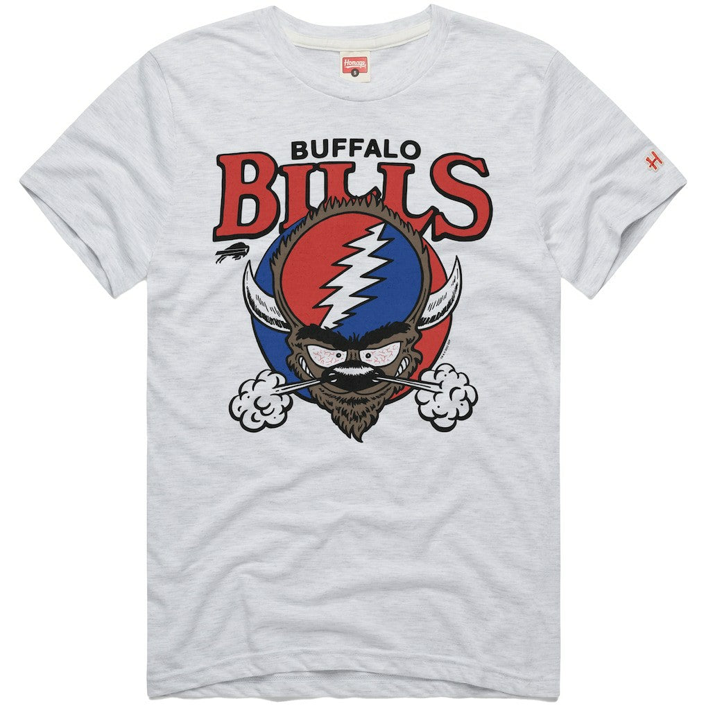 Buffalo Bills Homage NFL x Grateful Dead Tri-Blend T-Shirt - Ash T-shirts