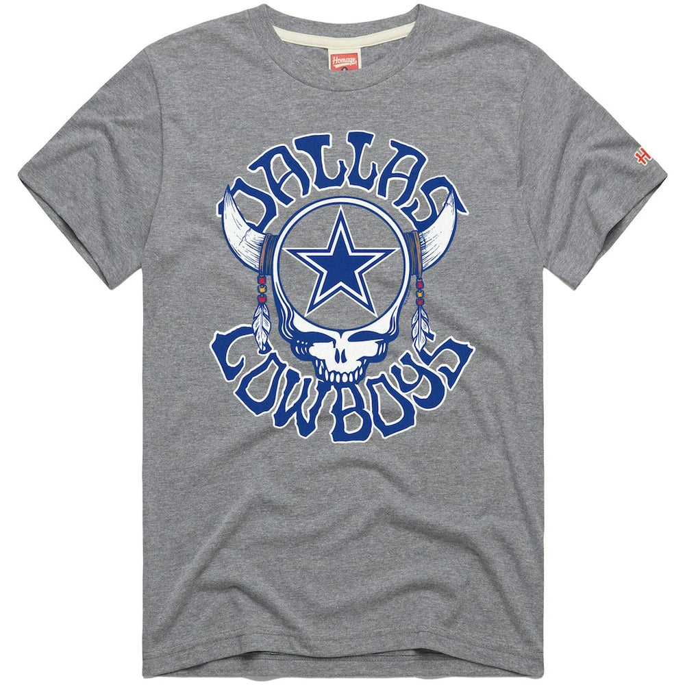 Dallas Cowboys Homage NFL x Grateful Dead Tri-Blend T-Shirt - Gray T-shirts