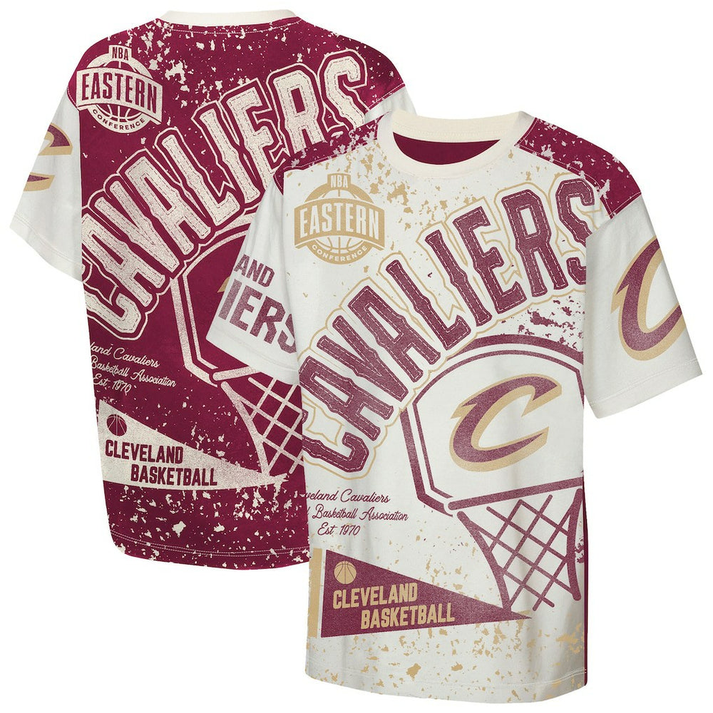 Cleveland Cavaliers Outerstuff Youth Top Player All-Over-Print T-Shirt Cream outlet