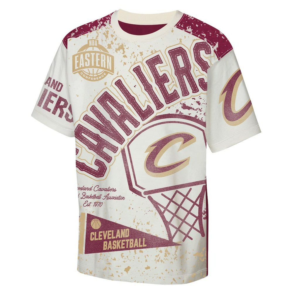 Cleveland Cavaliers Outerstuff Youth Top Player All-Over-Print T-Shirt Cream outlet