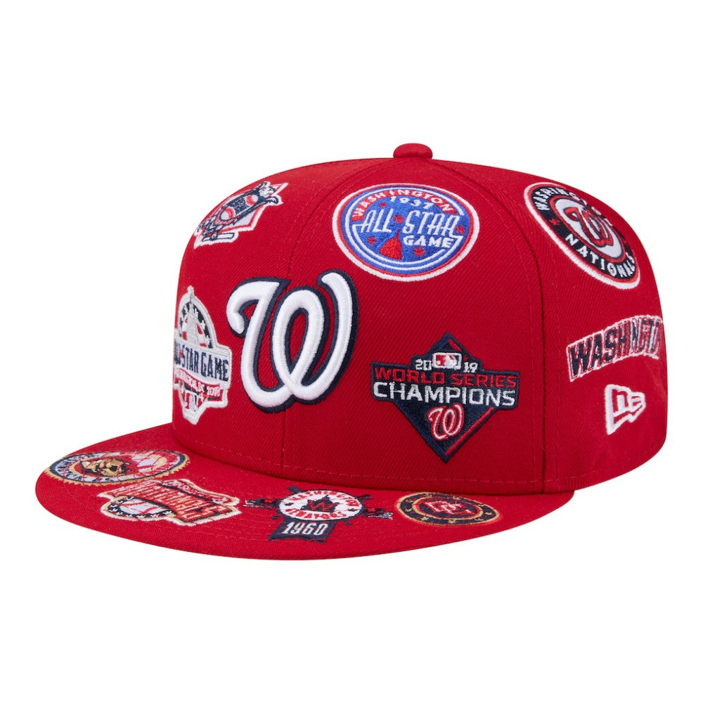 Washington Nationals New Era All Over 59FIFTY Fitted Hat - Red Hats