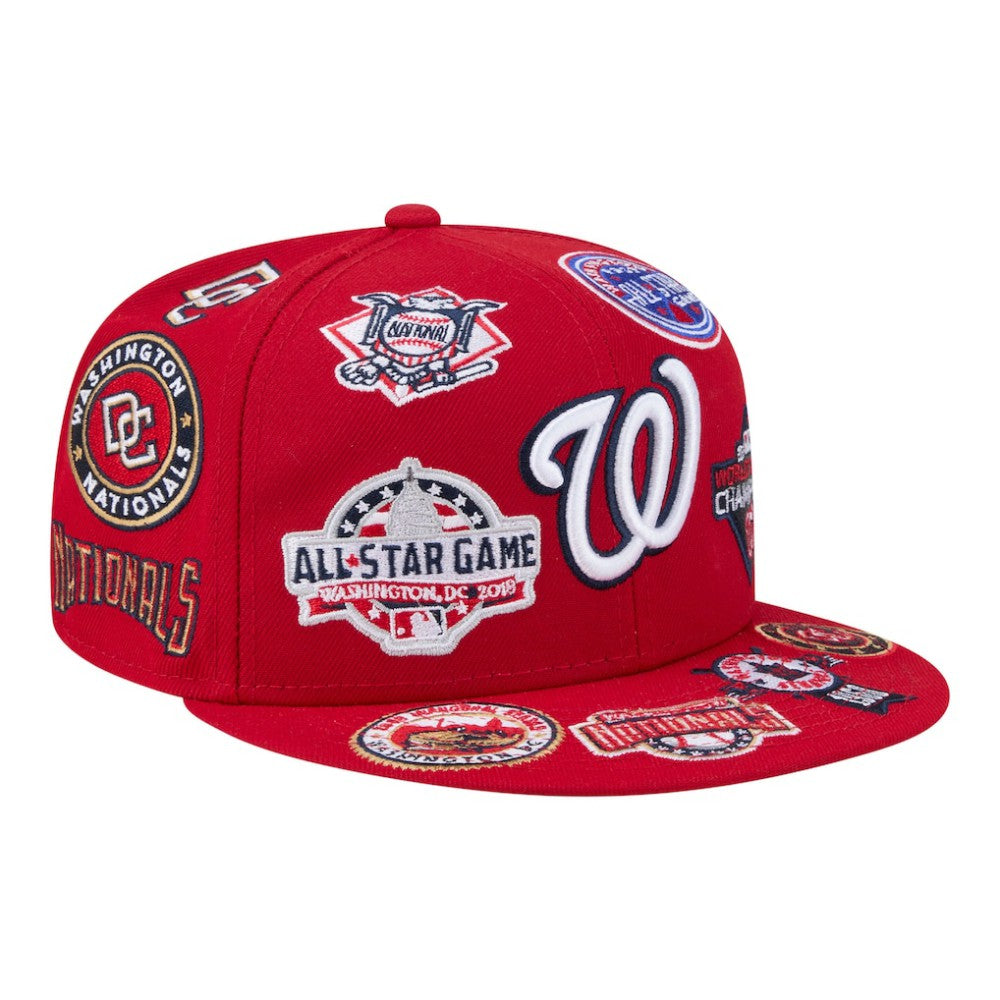 Washington Nationals New Era All Over 59FIFTY Fitted Hat - Red Hats