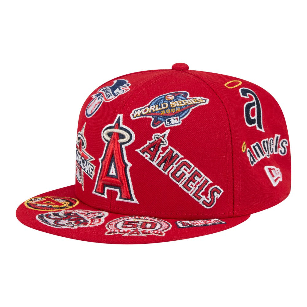Los Angeles Angels New Era All Over 59FIFTY Fitted Hat - Red Hats
