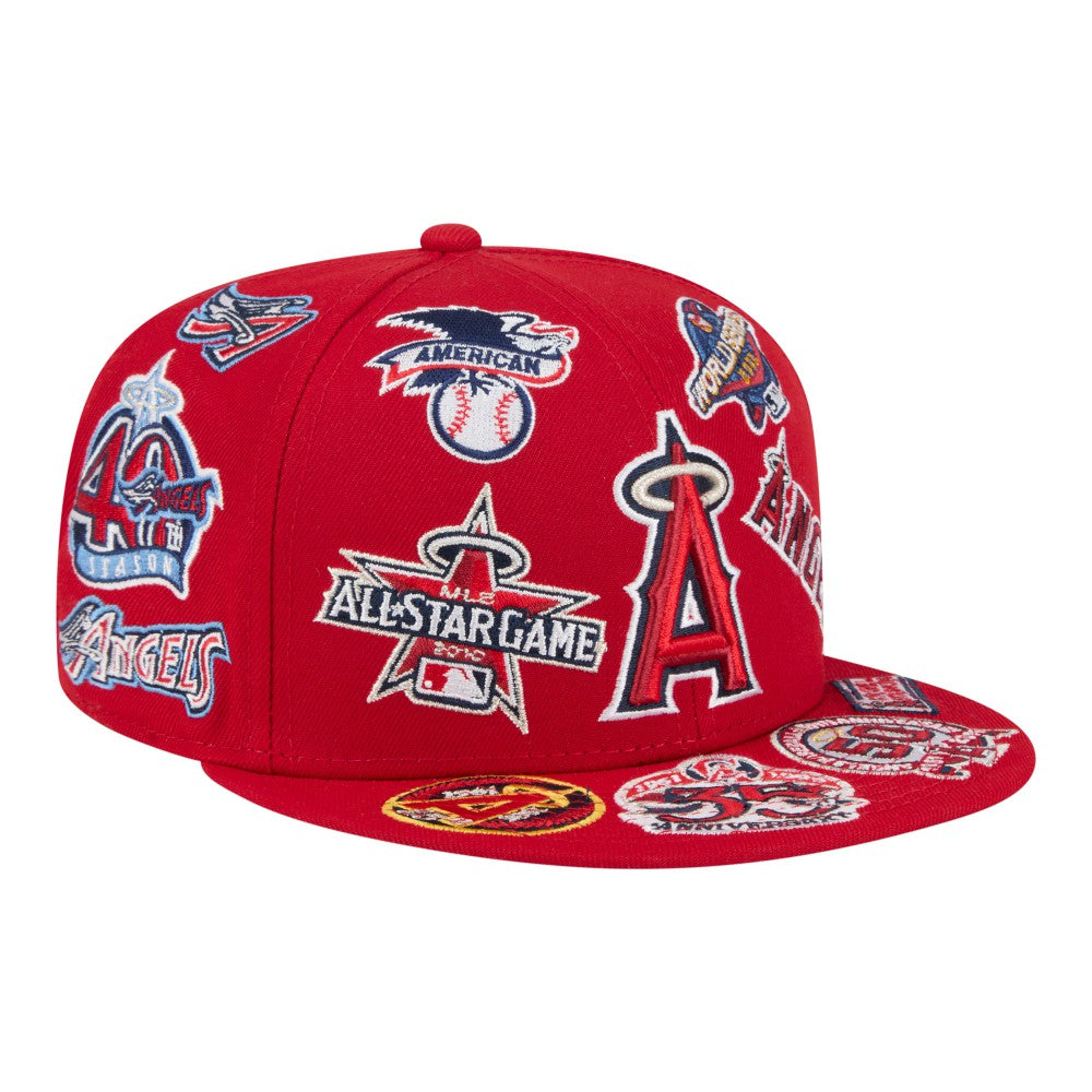 Los Angeles Angels New Era All Over 59FIFTY Fitted Hat - Red Hats