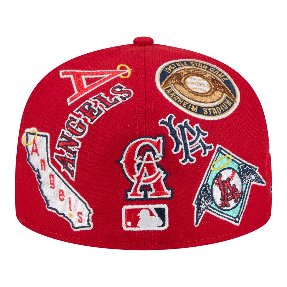 Los Angeles Angels New Era All Over 59FIFTY Fitted Hat - Red Hats