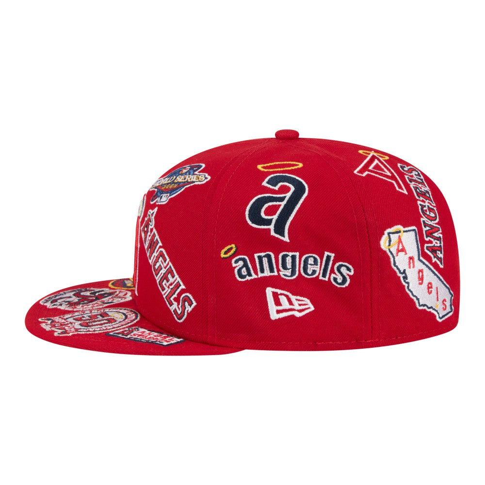 Los Angeles Angels New Era All Over 59FIFTY Fitted Hat - Red Hats