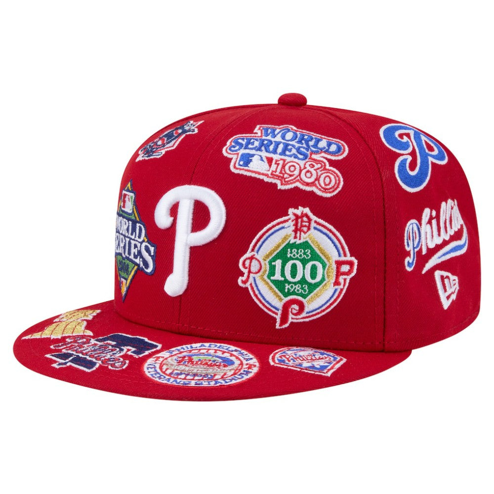 Philadelphia Phillies New Era All Over 59FIFTY Fitted Hat - Red Hats