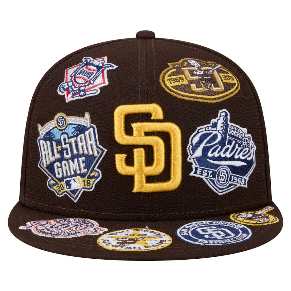 San Diego Padres New Era All Over 59FIFTY Fitted Hat - Brown Hats