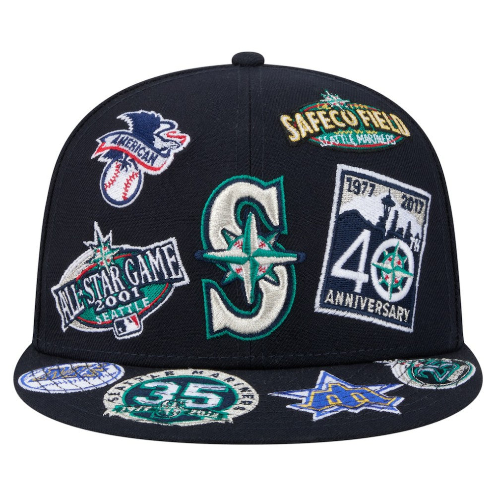 Seattle Mariners New Era All Over 59FIFTY Fitted Hat - Navy Hats