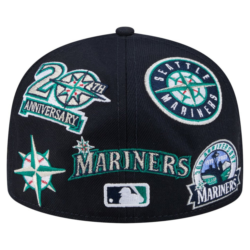 Seattle Mariners New Era All Over 59FIFTY Fitted Hat - Navy Hats
