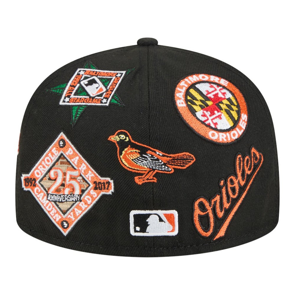 Baltimore Orioles New Era All Over 59FIFTY Fitted Hat - Black Hats